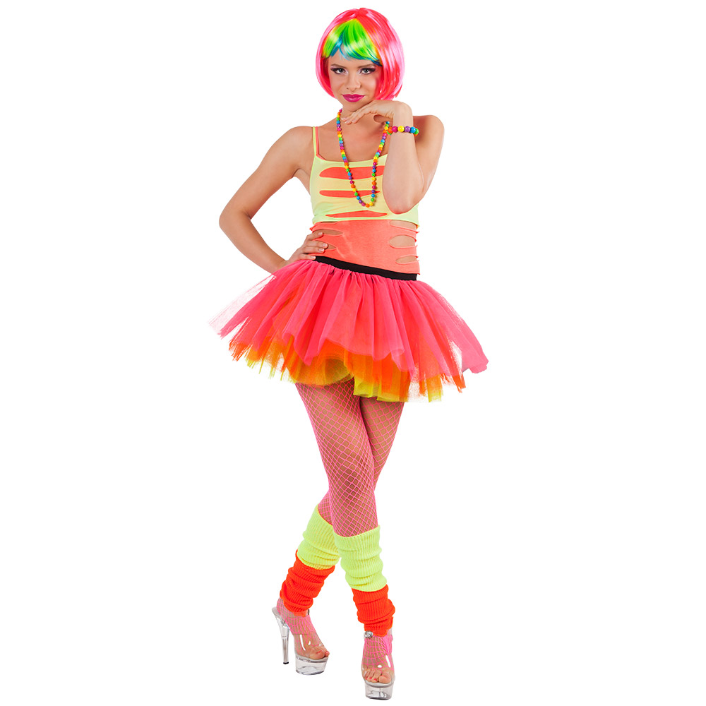 Jambières UV Blacklight - Jambières rétro années 80 - Néon orange – Image 3