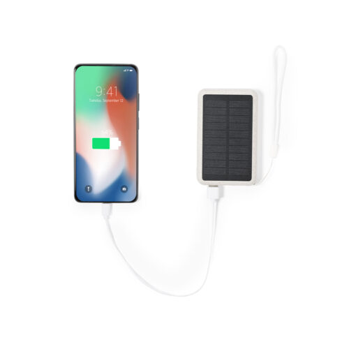 Powerbank solaire 5000 mAh blanc