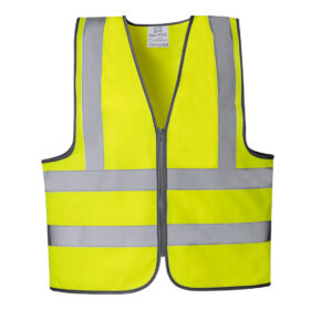 Gilet de sécurité réfléchissant - Gilet de sécurité avec fermeture éclair et double bandes réfléchissantes - Jaune fluo