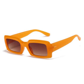 Lunettes de soleil rectangulaires orange – Lunettes de soleil à monture épaisse avec verres bruns