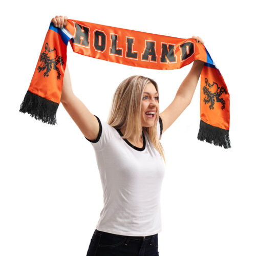 Écharpe orange - Hollande – Drapeau néerlandais - Lion - 15 x 135 cm