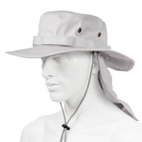Yucka - Chapeau safari avec protection de nuque - Coton - Gris
