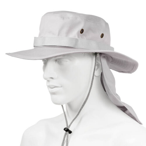 Yucka - Chapeau safari avec protection de nuque - Coton - Gris