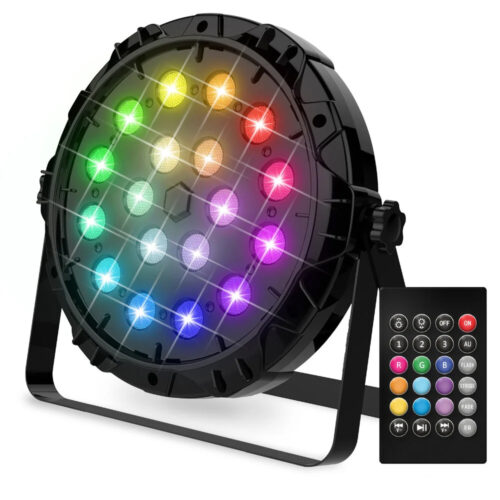 Lampe disco avec support - Avec télécommande - LED multicolore - 18 LED
