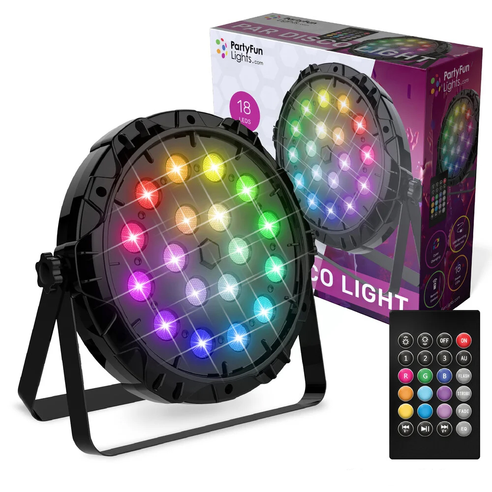 Lampe disco avec support - Avec télécommande - LED multicolore - 18 LED – Image 2