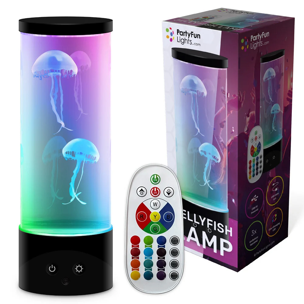 Lampe aquarium méduse - Veilleuse avec télécommande et éclairage LED multicolore - USB – Image 4