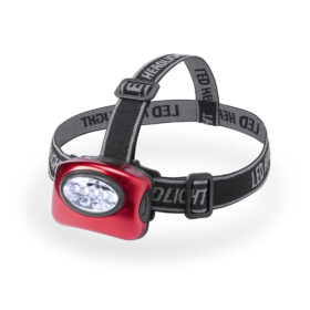 Lampe frontale - lampe torche 5 LED avec 3 modes d’éclairage et bandeau réglable et amovible - Rouge
