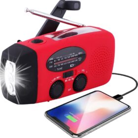 Radio d'urgence portable rouge
