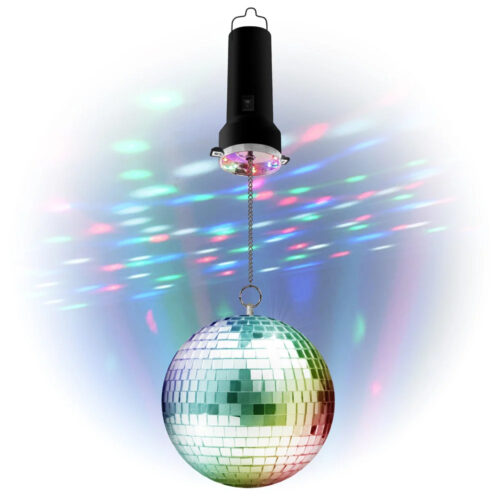 Boule à facettes rotative - Lampe disco - 20 cm - Set de fête - 8 LED