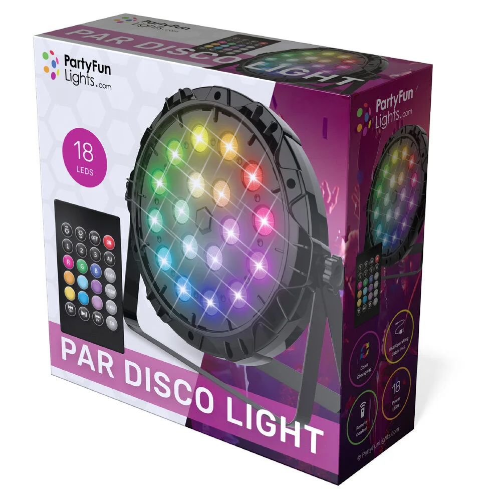 Lampe disco avec support - Avec télécommande - LED multicolore - 18 LED – Image 3