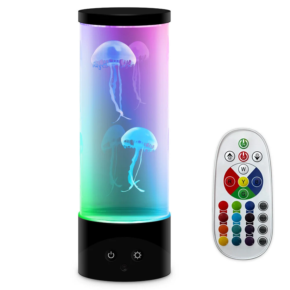 Lampe aquarium méduse - Veilleuse avec télécommande et éclairage LED multicolore - USB – Image 2