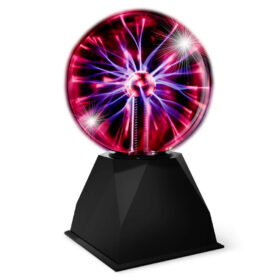 Boule plasma - Sensible au toucher et au son - 15 cm - Lampe plasma multicolore - Noir