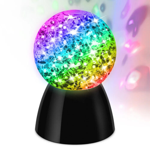 Boule à neige LED - Boule à paillettes - 8 cm - Avec éclairage LED multicolore changeant de couleur