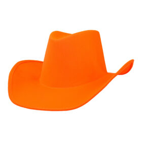Chapeau de cowboy UV Blacklight - Chapeau de festival 59 cm - Néon orange