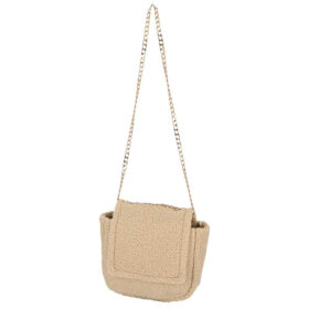 Sarlini sac bandoulière teddy - Sac crossbody avec chaîne - Beige