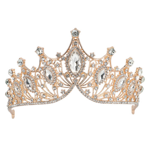 Diadème en métal - Couronne avec strass - Or rose