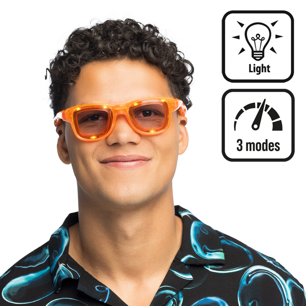 Lunettes de fête LED orange - Lunettes de festival avec 3 modes lumineux – Image 7