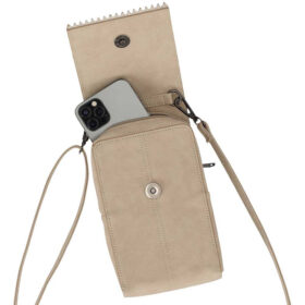 Sarlini pochette téléphone simili cuir - Sac bandoulière pour téléphone - Beige