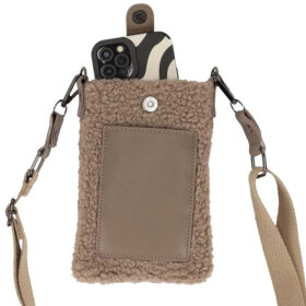 Sarlini sacoche téléphone teddy - Sac bandoulière pour téléphone - Taupe
