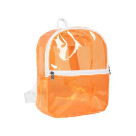 Sac à dos transparent néon orange - Sac à dos de festival transparent - 23 x 28 cm