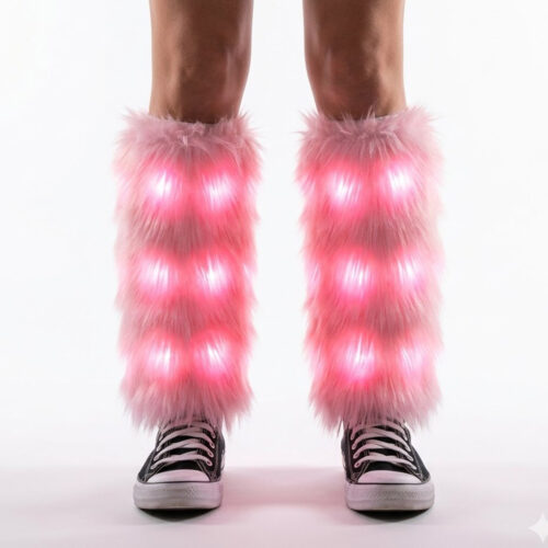 Ravelife - Jambières LED lumineuses – Avec télécommande – RGB 8 couleurs & modes clignotants - Lot de 2