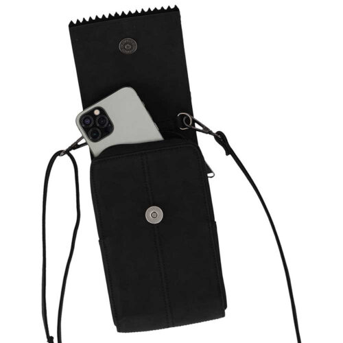 Sarlini pochette téléphone simili cuir - Sac bandoulière pour téléphone - Noir