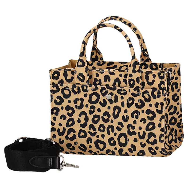 Sac à main Sarlini imprimé léopard - Sac bandoulière marron – Image 3