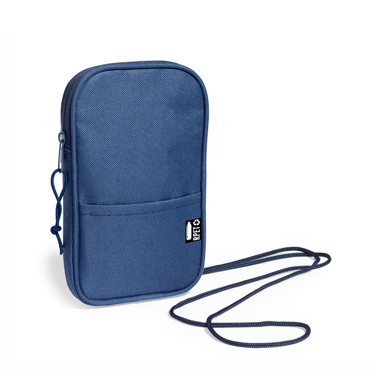 RPET Telefoontasje – Verstelbare Schouderriem & Ritssluiting – Blauw – Image 4