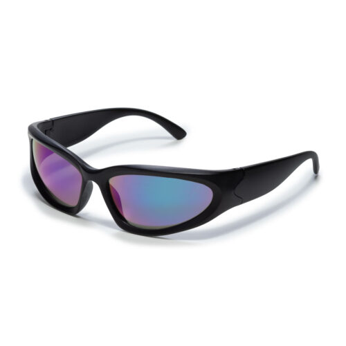 Lunettes de soleil modèle sportif noir - avec verres bleus/violets