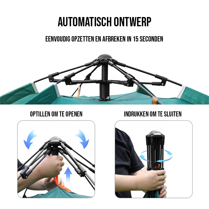 Campfest 2-3 persoons easy set up tent - Blauw – Image 5
