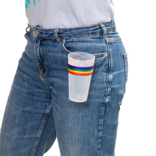 Hold Ub elastische bekerhouder voor festivals - Pride Regenboog