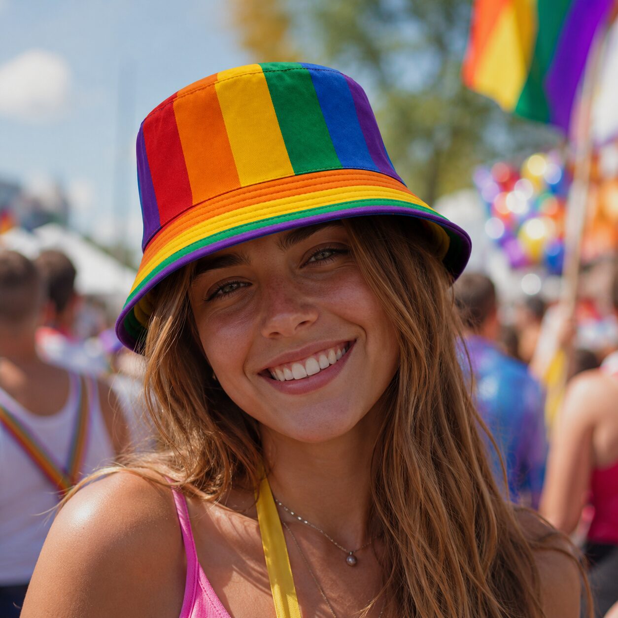 Yucka reversible bucket hat - Pride regenboog - 58 cm – Image 3