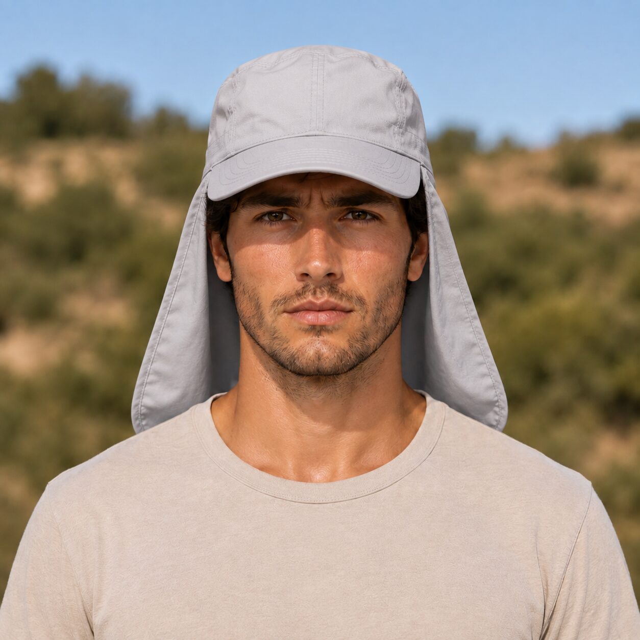 Yucka - Casquette avec protection de nuque - Coton - Gris – Image 6