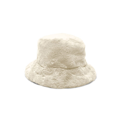 Yucka fluffy bucket hat - Vissershoedje met nepbont look - Beige