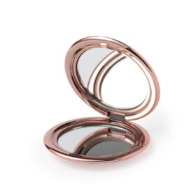 Zakspiegel - Make-up spiegeltje metallic roze - 6,4 cm