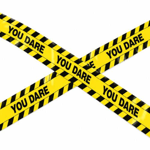 Halloween Afzetlint You Dare - Zwart/geel Decoratielint - 6 Meter