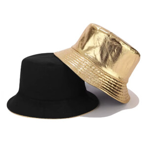 Reversible bucket hat - 2 in 1 - Zwart en Goud