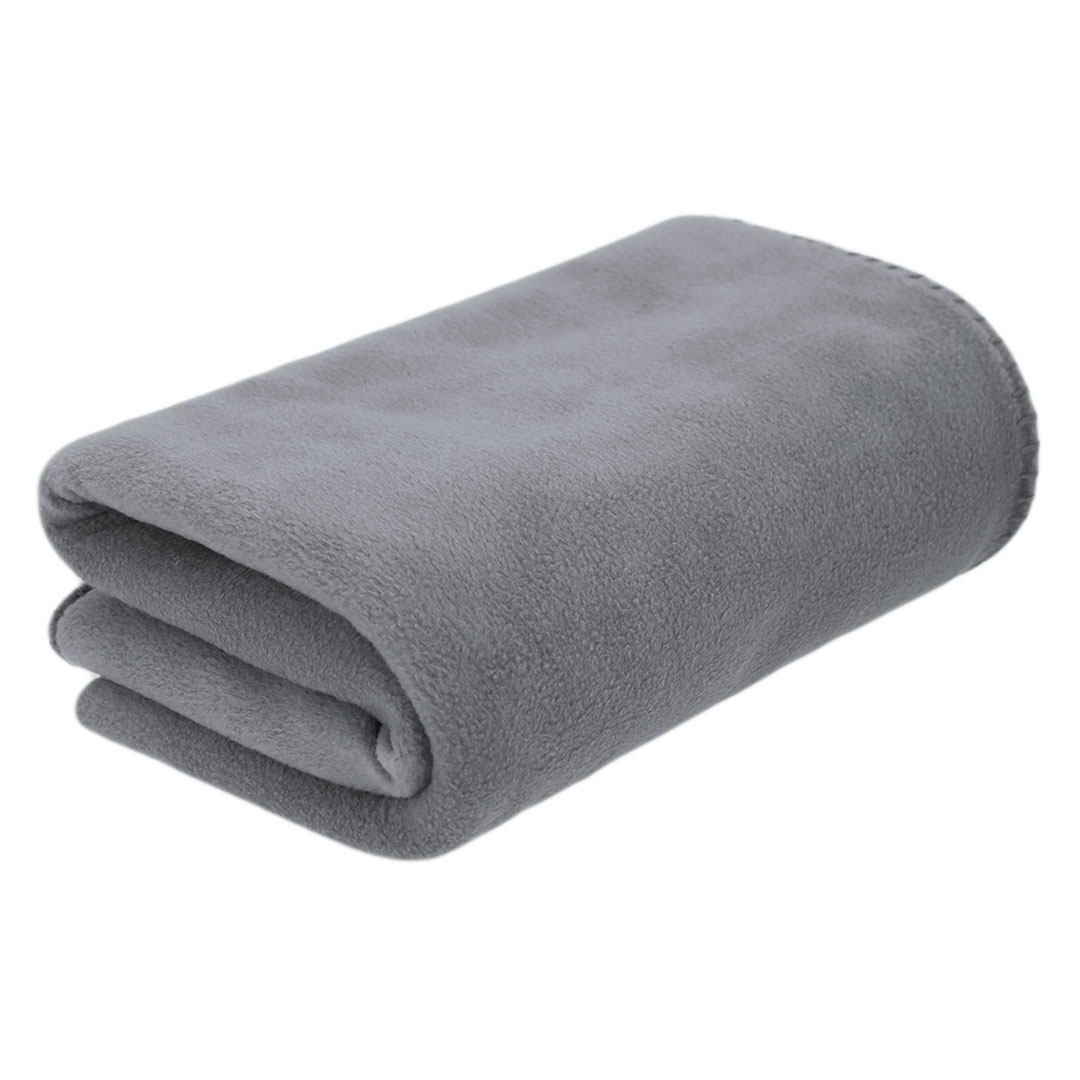 Fleece deken - Polar fleece dekentje - 150 x 120 cm - Grijs